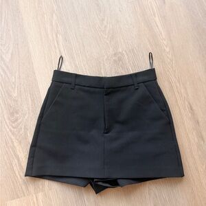 Zara Mini Skort Black Tailored XS Pockets